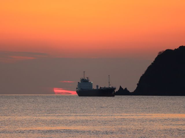 光市 室積海岸_室積海岸夕日