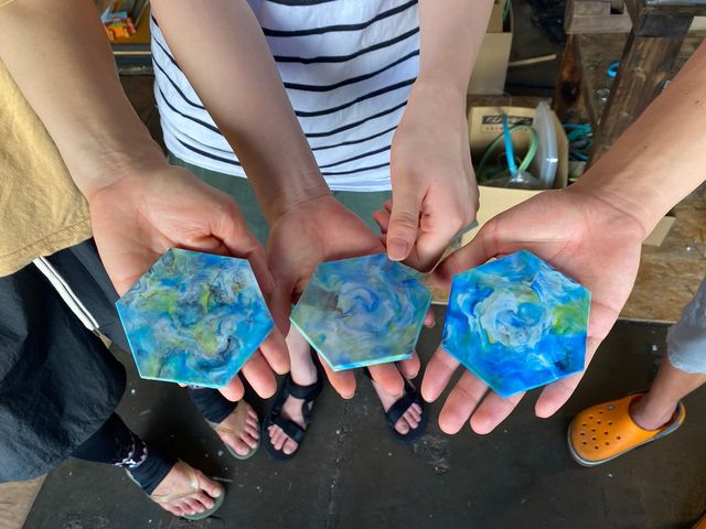 プレシャスプラスチック製のコースターを作りました。_丹後エクスペリエンス