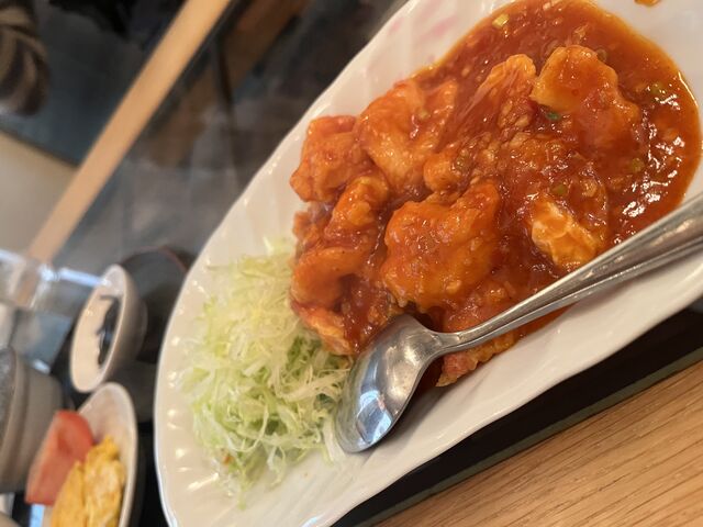 エビチリ定食_山形屋中華食堂