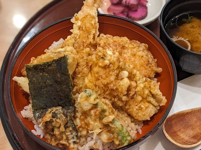 海老天丼。_美人の湯 かかみがはら