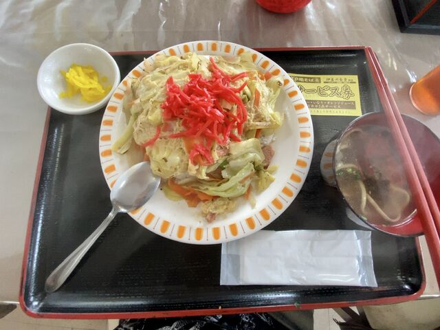 ランチのちゃんぽん定食_本家 亀そば うん玉店