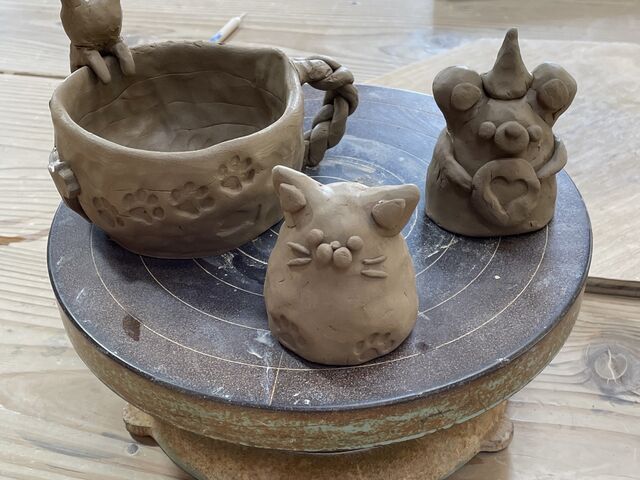 マグカップと置物を作りました!_陶工房たまどろ