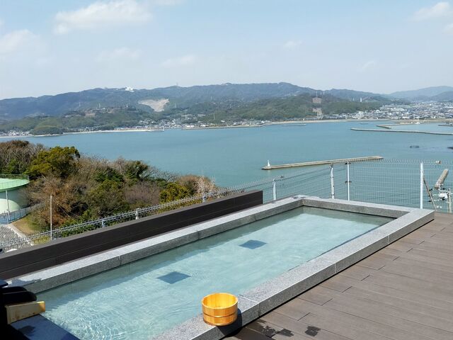 屋上露天からの三河湾_天空海遊の宿 末広