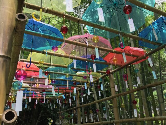 風鈴とアンブレラスカイ_柳津虚空蔵尊(宮城県)