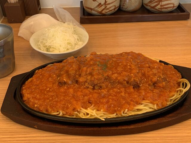 ロースカツスパ大盛り_とんかつのみしな