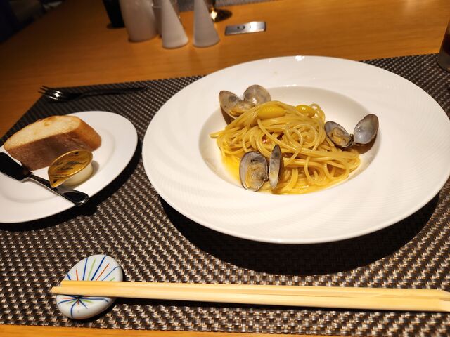 銀杏と浅利のスパゲティー
初めての食材 大変美味しかった_函館国際ホテル