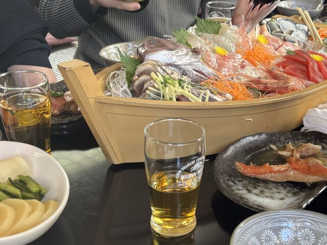 舟盛りでめっちゃ美味しかった_屋形船すずよし