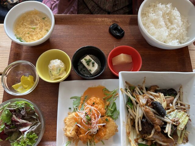 コンビプレート白もつとエビマヨ_CAFEオヤジ