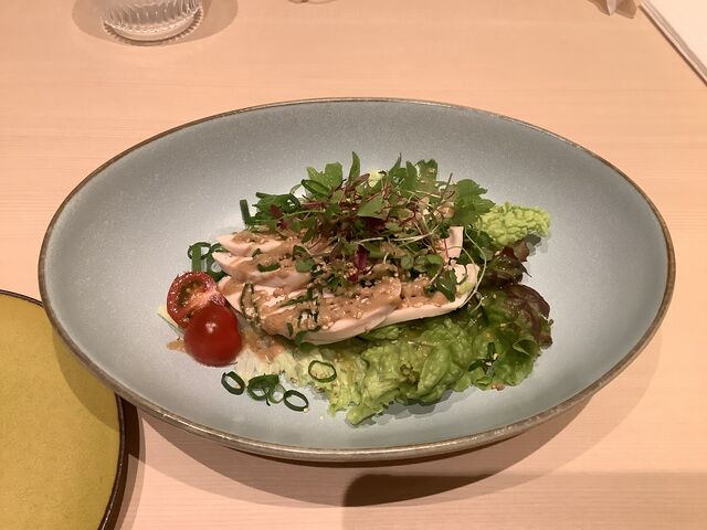 蒸し鶏_うめきた温泉 蓮 Wellbeing Park