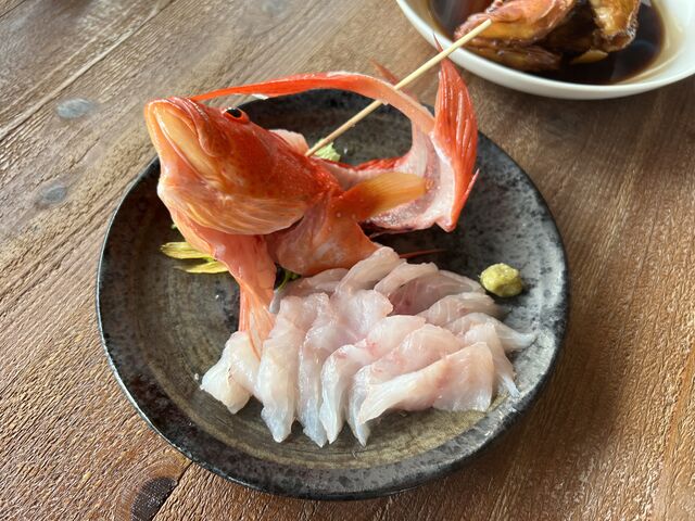 釣った魚のお刺身_釣り船 博栄丸