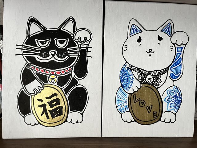2人の個性で全く違う猫さんになりました_五感サロン 招き猫