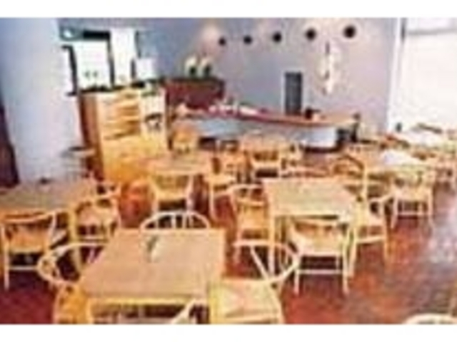 樹々の間からは、湖面や遊覧船も眺められる_カフェテラスはるにれ