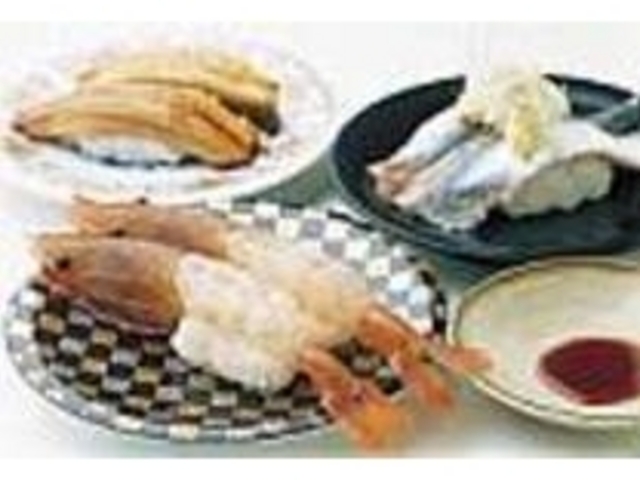 頭と尻尾が付いたボタンエビは見た目も豪華_廻転寿司 伊豆太郎川奈店