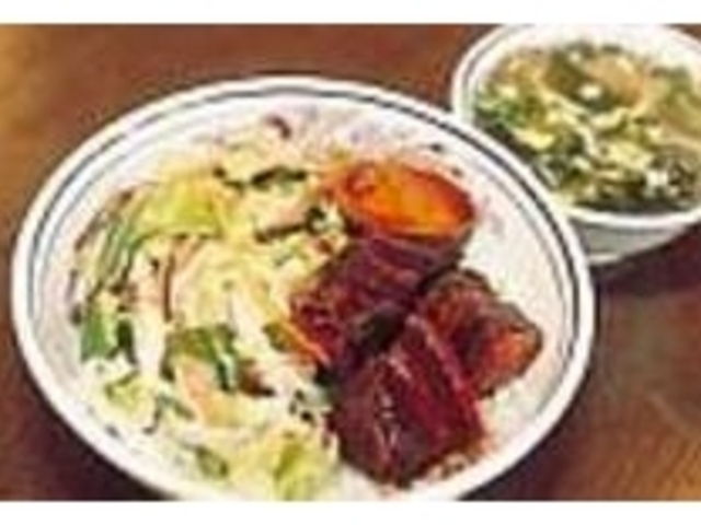 『豚肉かけご飯』はボリューム満点で満足_旺旺
