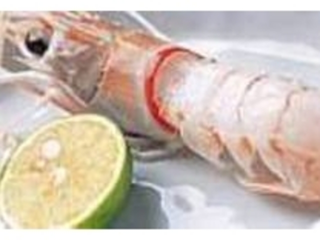 手長エビの刺身はトロリとした甘さ_食事処 活造りのさつき