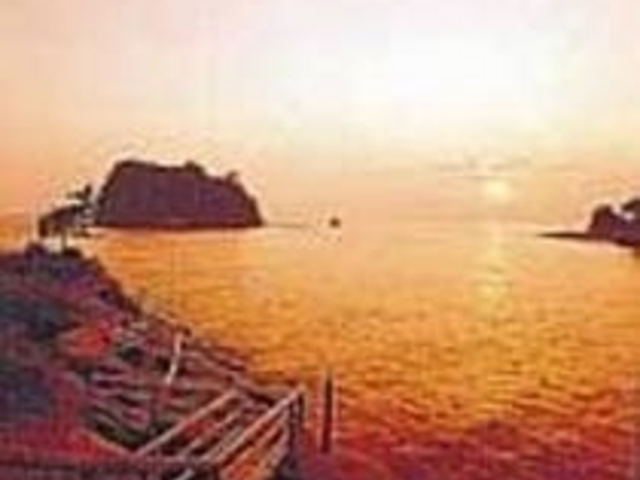 男性用露天「漁夫」、夕陽が見事!_海辺のかくれ湯 清流
