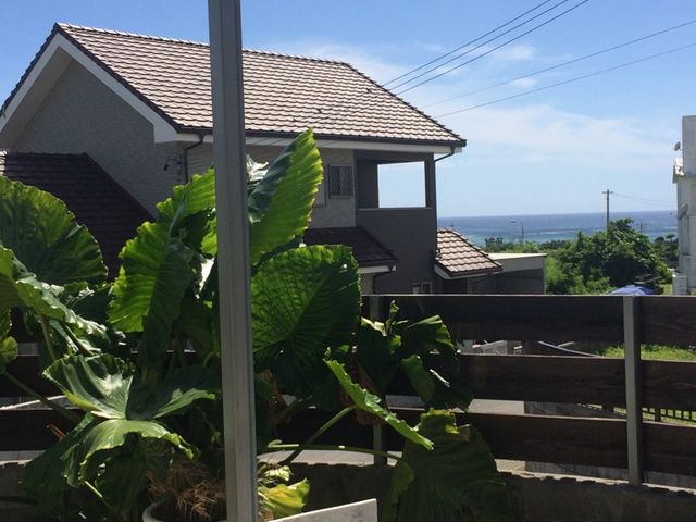 工房からキレイな海が見えます_琉球ガラス工房 雫