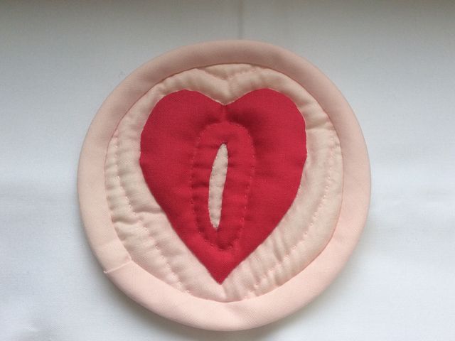 コースター体験で、トライして頂く、作品です。_Ke'aloho lani Hawaiian Quilt