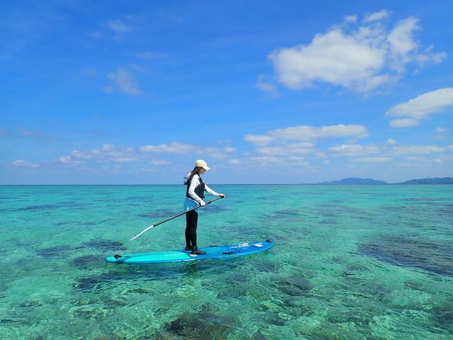 人気の美ら海SUP. 夏の川平や北部エリアでのSUPはぜひ一度は体験してみてください_にじいろのさかな石垣島