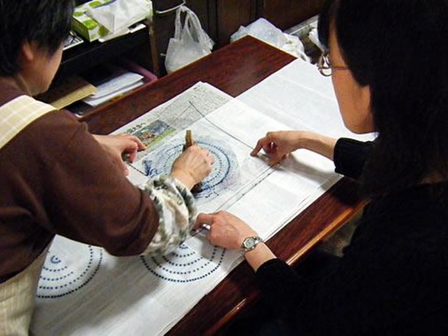 絵すりの様子_早恒染色