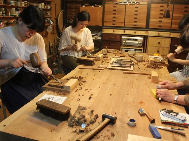 まえさん塾、工房の作業風景です。_木工房「まえさん塾」