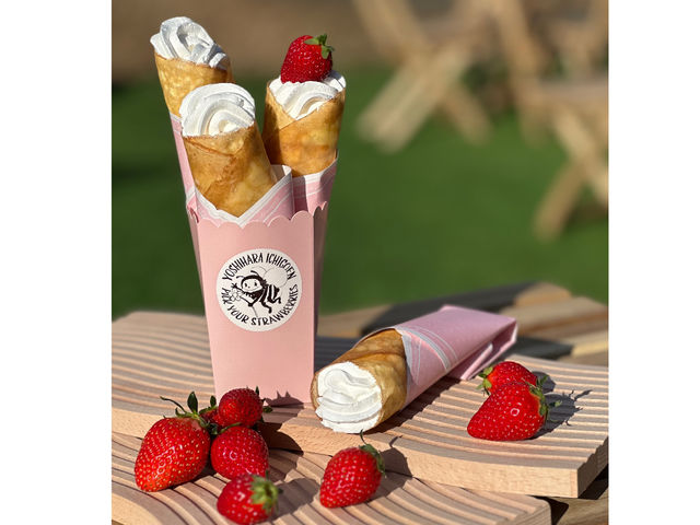 キッチンカーのいちご狩り用クレープ_吉原いちご園