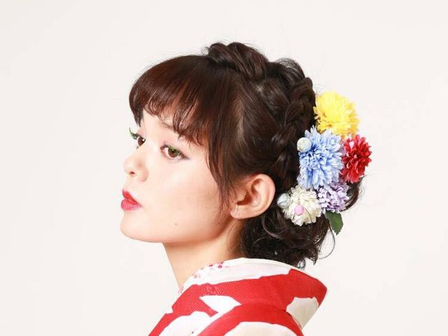 ヘアースタイルも素敵にセットします_HANA Kimono Rental
