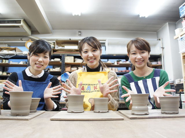 沢山できた〜 !!(電動ろくろ体験)_COM陶芸教室