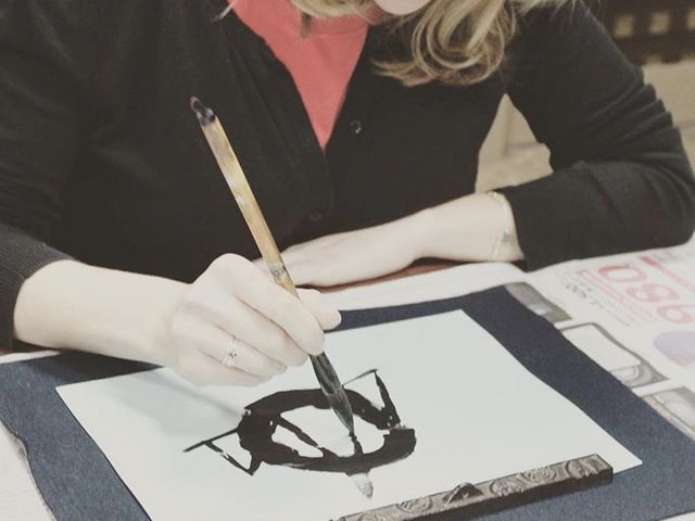 ご自身ならではの作品に仕上げてください_書道アート・ワークショップ SHINSEN ART
