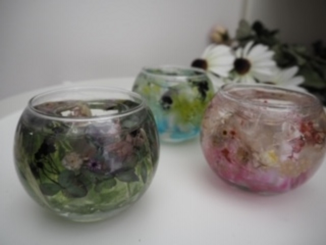 ボタニカルジェルホルダー1個作成 5500円_Candle studio petit lapin