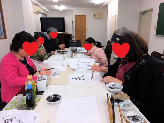 教室風景(イメージ写真)_日中水墨協会認定カルチャー教室 満柏書画塾