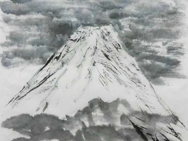 生徒さんの描いた作品。日本の名山:富士山
_日中水墨協会認定カルチャー教室 満柏書画塾