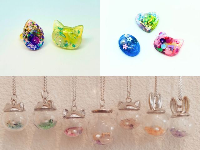 本真を使ってレジンアクセサリーやガラスドームペンダントが作成できます_made in 伊勢