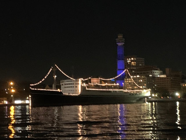 夜の氷川丸です☆船から船を観るのもなかなか良き♪_adeam