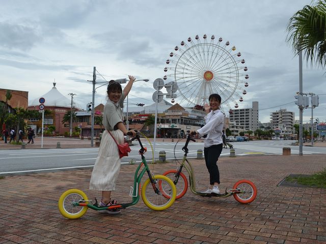 キックボードレンタルのスタートはこんな感じです。ポタポタ感でのんびり楽しみましょう。_Pota Pota Bike