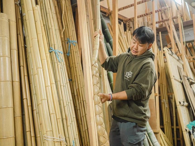 ずらっと並んだ竹に圧巻!_長岡銘竹株式会社 亀岡工房