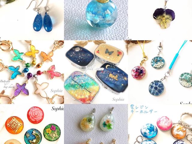 レジンアクセサリー作り_レジン&グルーデコアクセサリーSophia