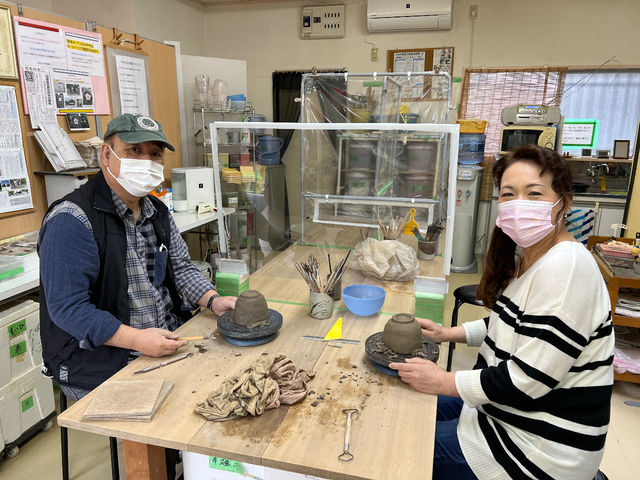 ご夫婦で陶芸体験です♪_陶工房JUN陶芸教室