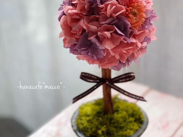 紫陽花のトピアリー_花cafe*macco*