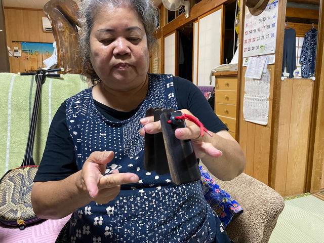 サンバのリズムは、音感を聴き取り鳴らして行くので、楽しさ倍増_古宇利島 喜納三味線体験教室