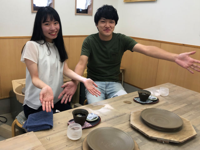 初めてのろくろ体験。いい感じに出来ました〜(о´∀`о)_さくら窯陶芸教室