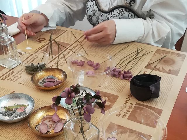 布花体験レッスンの様子_フラワーアンジェリク