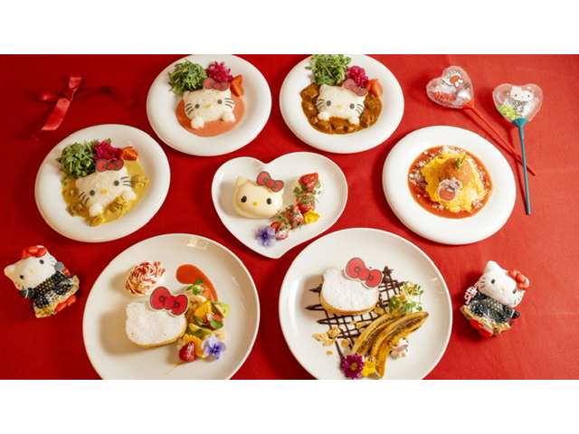 可愛いフードもたくさん!(別途追加料が必要です)_【HELLO KITTY SHOW BOX】 【HELLO KITTY APPLE HOUSE】