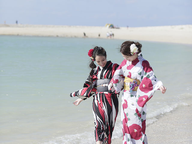 豊崎ビーチで!おもいっつきり遊べ!沖縄!!_Oguri Kimono Salon