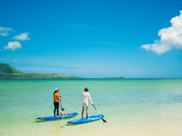すぐ近くに西表島が見渡せる細崎ビーチからのSUP_Mellow SUP&Yoga Kohama
