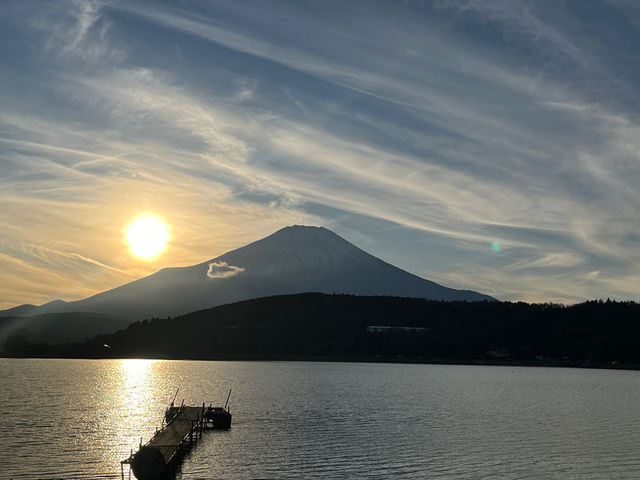 冬のサンセット。。_Kajiya lakeside