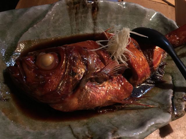 金目の煮付け。鉄板な感じです!_囲炉茶屋