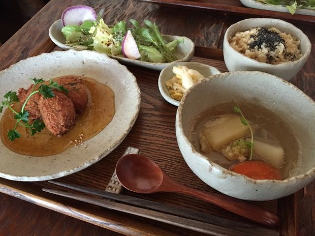 コロッケ美味しかった♪_野菜cafe 廻