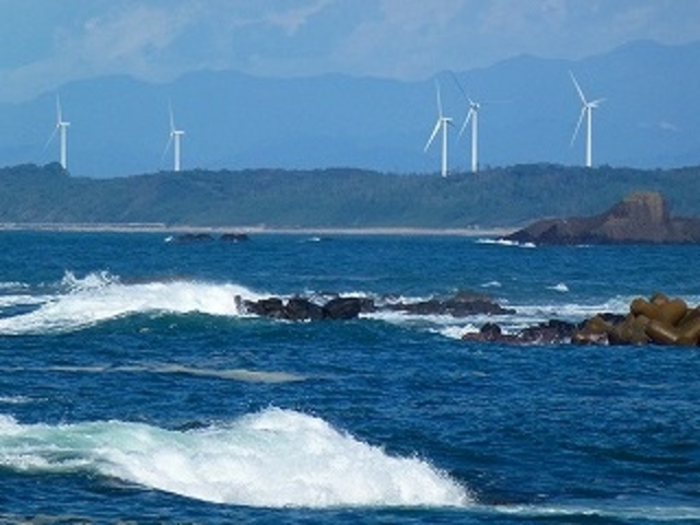 雄島からの眺望(風力発電)_雄島(福井県坂井市)