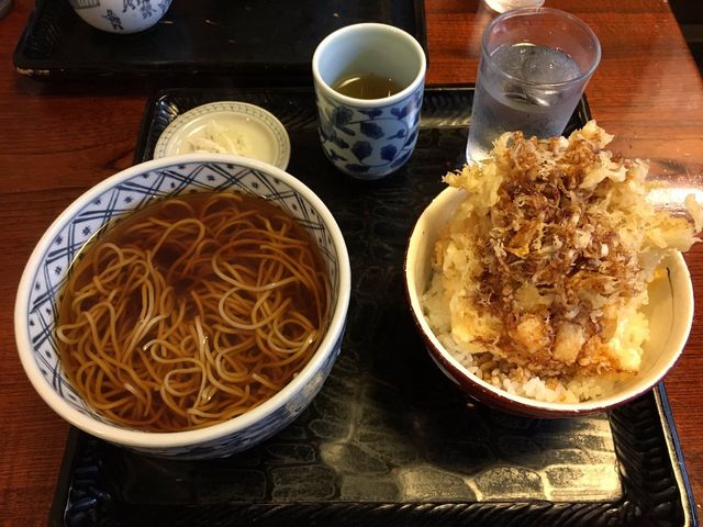 烏賊と長葱のかき揚げ丼セット_大坂屋 虎ノ門 砂場 琴平町店